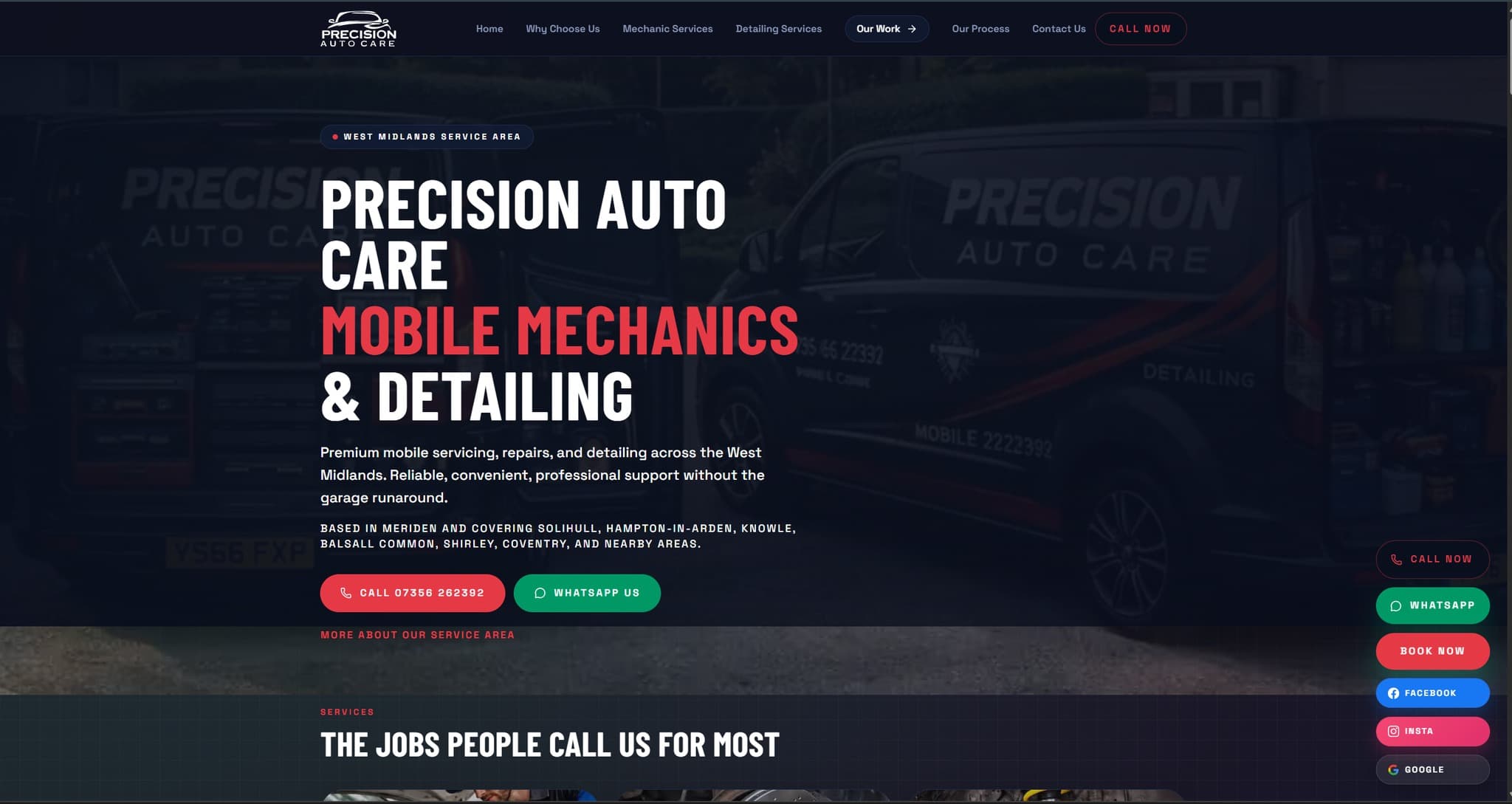 Precision Auto Care website